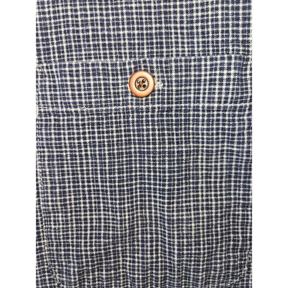 Orvis Mens Classic Fit Short Sleeve Shirt XXL Blue Check Hemp Blend - Picture 7 of 8